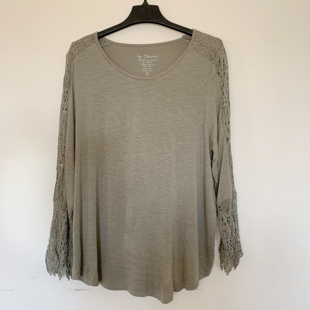 LACE SLEEVE-DETAIL TOP by Chico's